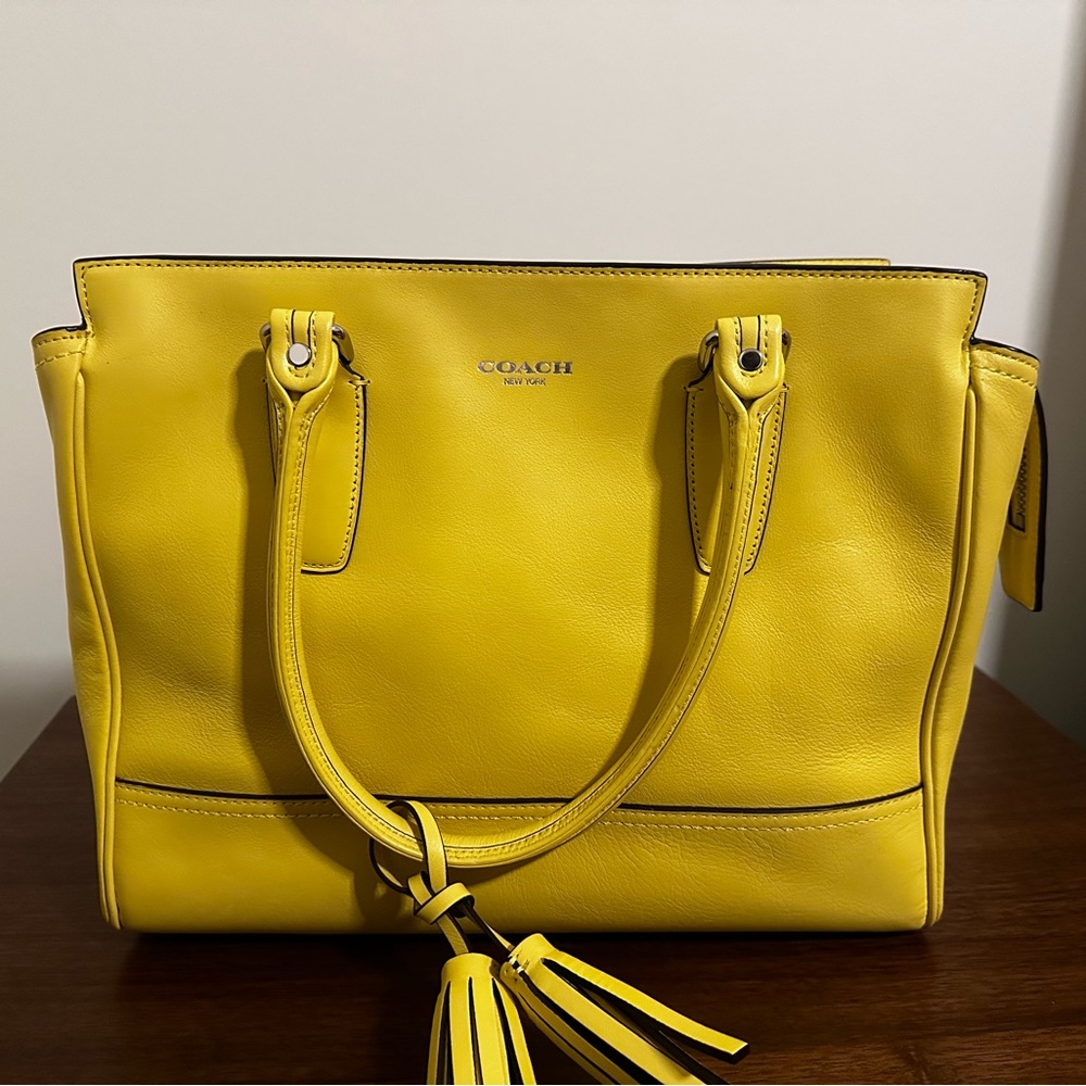 Coach Vibrant Yellow Leather Tote